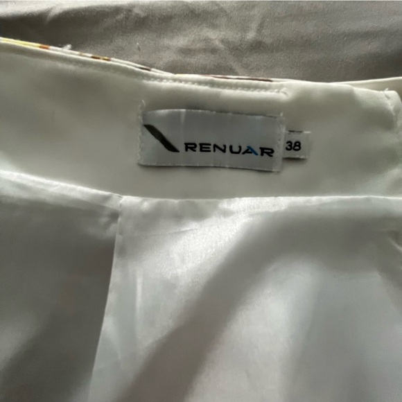 Renuar White Floral Skirt Size 38 (4-6) - Picture 7 of 9